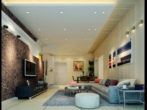 deluxe modern living room 1889 3D Model