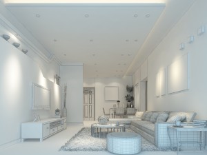 deluxe modern living room 1889 3D Model