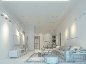 deluxe modern living room 1889 3D Model