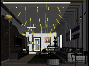 deluxe modern living room 1889 3D Model