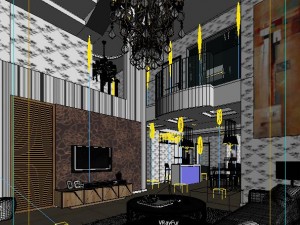 deluxe modern living room 1890 3D Modell
