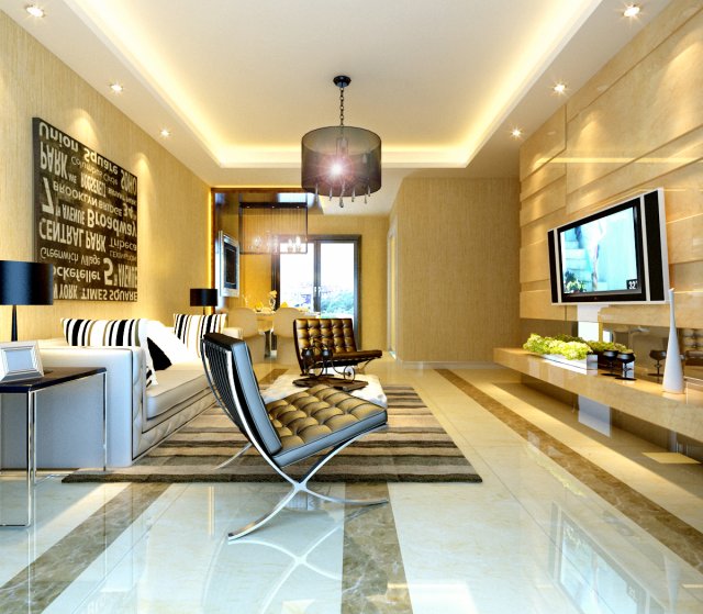 deluxe modern living room 1892 3Dモデル .c4d .max .obj .3ds .fbx .stl .blend 