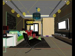 deluxe modern living room 1892 3D Model