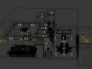 deluxe modern living room 1893 3D Model