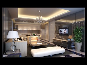 the luxurious modern living room is 1894 3D Model