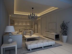 the luxurious modern living room is 1894 3D Model