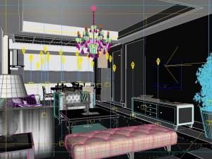 the luxurious modern living room is 1894 3D Model