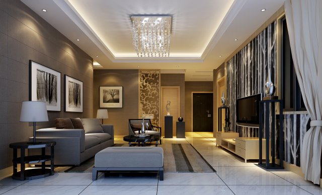 deluxe modern living room 1895 Modelo 3D .c4d .max .obj .3ds .fbx .stl .blend 
