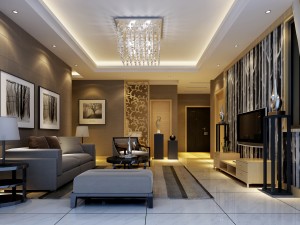 deluxe modern living room 1895 3D Модель