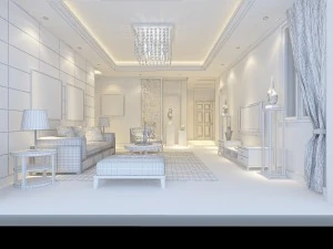 deluxe modern living room 1895 3D Model