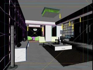 deluxe modern living room 1896 3D Model