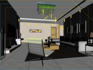 deluxe modern living room 1897 3D Модель