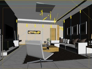 deluxe modern living room 1897 3D Модель
