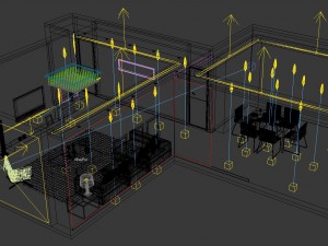 deluxe modern living room 1897 3D Модель