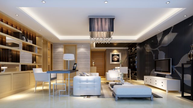 deluxe modern living room 1898 3D-Modell .c4d .max .obj .3ds .fbx .stl .blend 