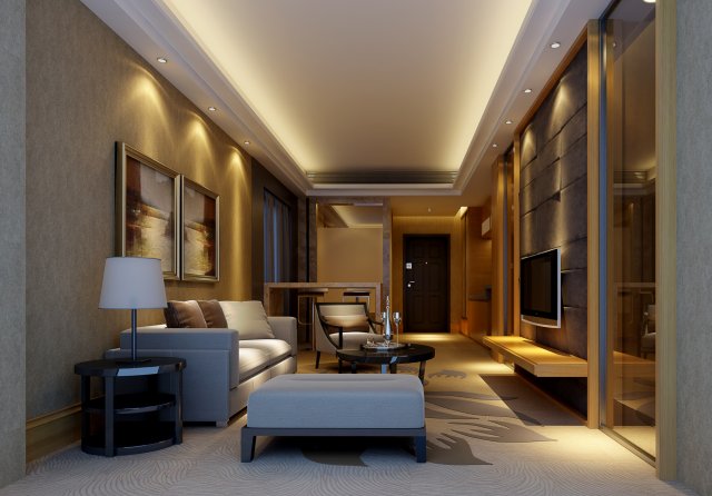 the luxurious modern living room is 1899 Modèle 3D .c4d .max .obj .3ds .fbx .stl .blend 