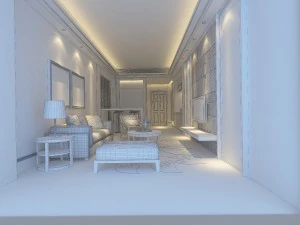 the luxurious modern living room is 1899 3D Model