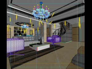deluxe modern living room 18100 Model 3D