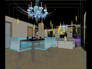 deluxe modern living room 18100 Model 3D