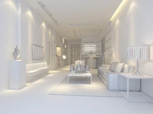 deluxe modern living room 18101 3D Model