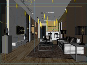 deluxe modern living room 18101 3D मॉडल
