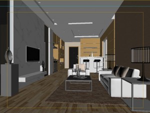 deluxe modern living room 18101 3D मॉडल