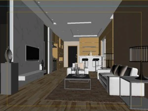 deluxe modern living room 18101 3D Model