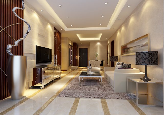 deluxe modern living room 18102 3Dモデル .c4d .max .obj .3ds .fbx .stl .blend 