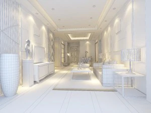 deluxe modern living room 18102 3D Model