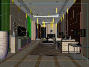 deluxe modern living room 18102 3D Model