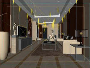 deluxe modern living room 18102 3D Model