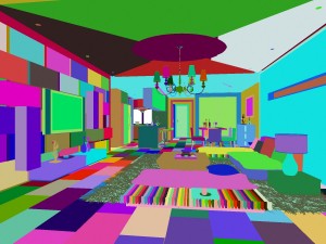 deluxe modern living room 18103 Model 3D