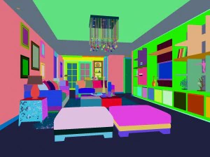 deluxe modern living room 18104 3D Model