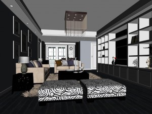 deluxe modern living room 18104 3D Модель