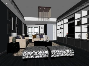 deluxe modern living room 18104 3D Model