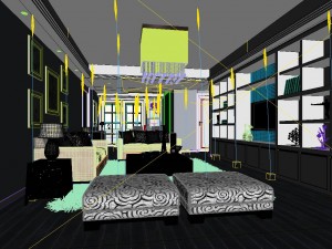 deluxe modern living room 18104 3D Модель