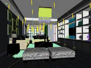 deluxe modern living room 18104 3D Model