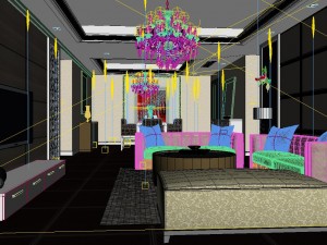 deluxe modern living room 18105 Modello 3D