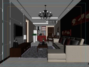 deluxe modern living room 18106 3D Model