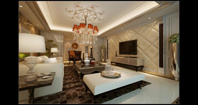deluxe modern fashion room 1834 Model 3D .c4d .max .obj .3ds .fbx .stl .blend 