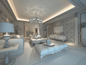 deluxe modern fashion room 1834 Model 3D