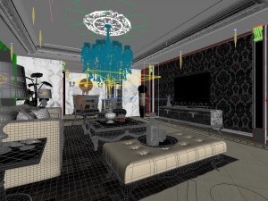 deluxe modern fashion room 1834 Model 3D