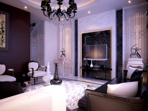 black and white style concise european living room 1787 3D मॉडल