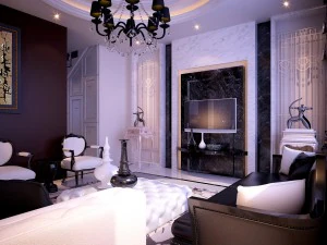 black and white style concise european living room 1787 3D Model