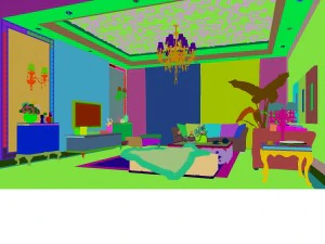fancy european living room 1734 3D Model
