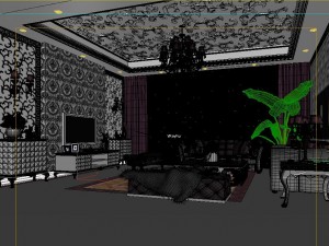 fancy european living room 1734 3D Модель