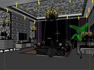 fancy european living room 1734 3D Model