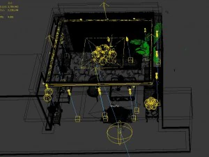 fancy european living room 1734 3D Model