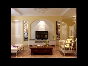 yellow adjustable european living room 1708 Model 3D