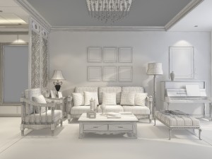 yellow adjustable european living room 1708 Modelo 3D